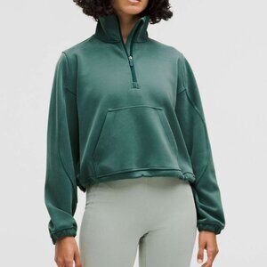 Lululemon Brushed Softstreme Half Zip Sweater Storm Teal Size 2